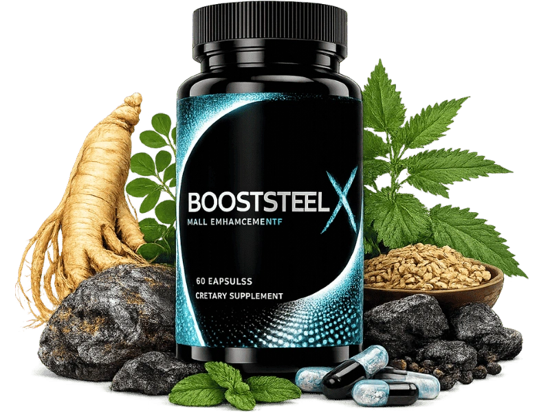 BoostSteelX 1 Bottle – Natural Male Enhancement Supplement with Tongkat Ali, Ashwagandha and L-Arginine