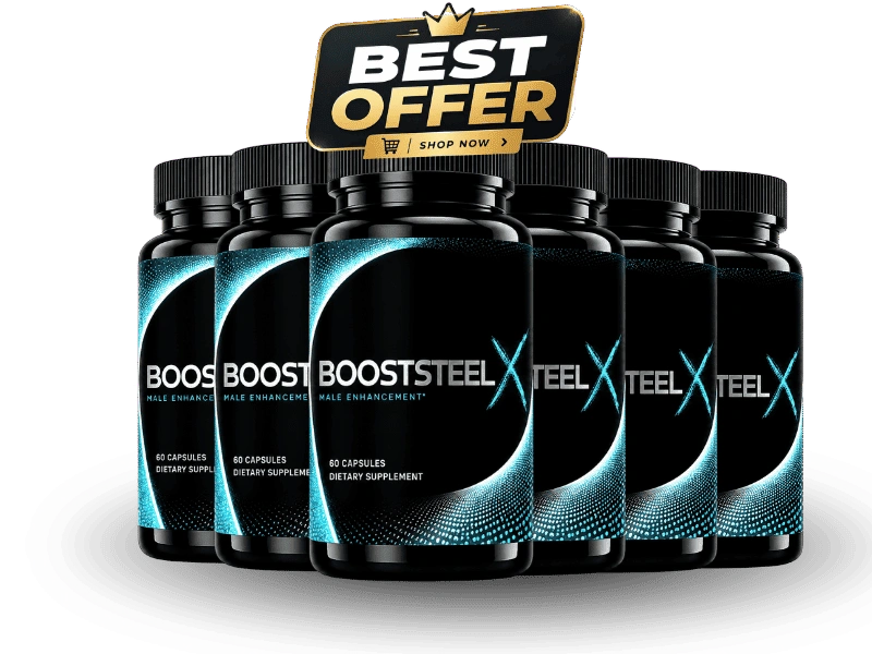 BoostSteelX 6 Bottle Pack - Best Value 180 Day Supply of Natural Male Enhancement